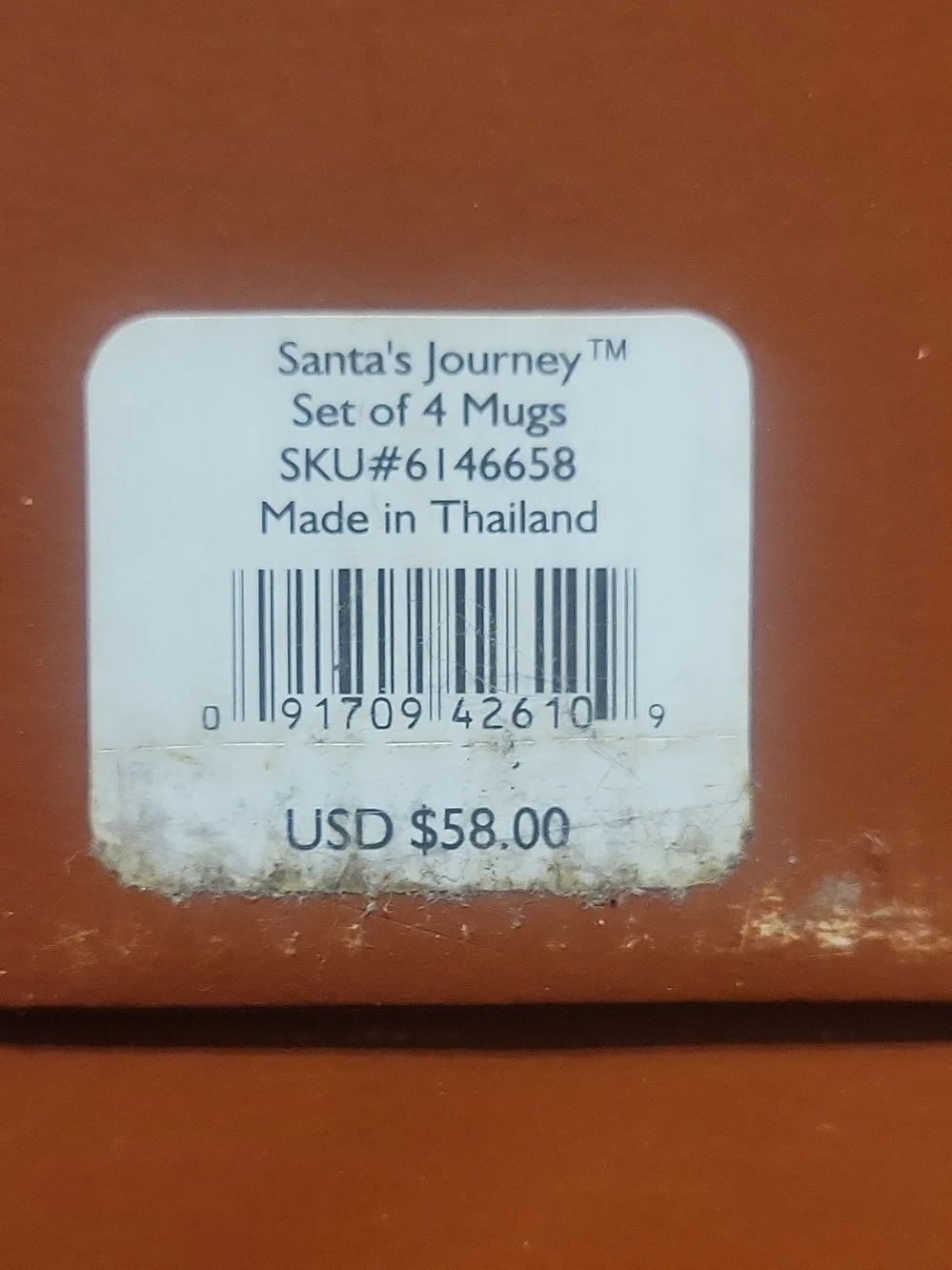 Lenox Santa's Journey Set of 4 Mugs - Red and Gold Box